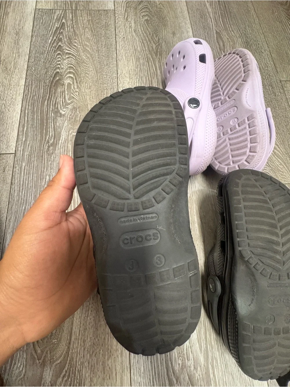 Bundle of 2 pair of Crocs for big kids size 3